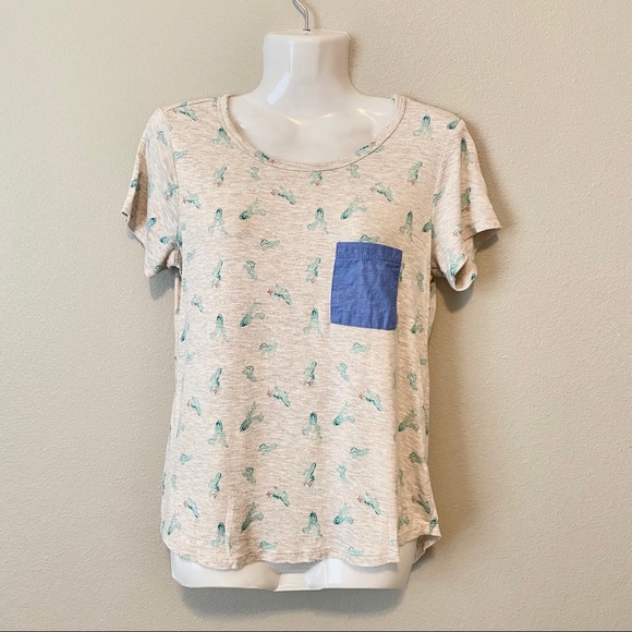 Forever 21 Tops - NEON SOUL Tan Cactus Print Top
